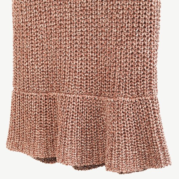 Brunello Cucinelli Salmon Chunky Cotton-Knit Short-Sleeve Sweater - Picture 5 of 9